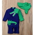 thumbnail image 5 of Styles I Love Baby Toddler Boys Crocodile One-Piece Short Sleeve Zipper Rash Guard with Sun Hat 2pcs Swimsuit Beach Bathing Suit (120/3-4 Years), 5 of 6