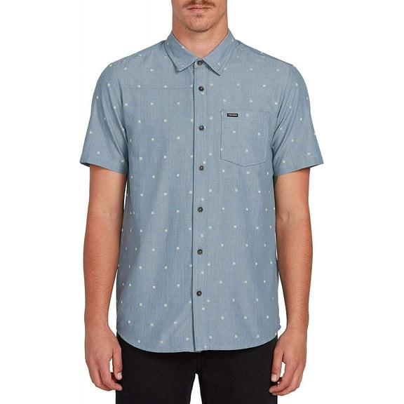 Volcom Mens Archive Mark Shirt,Stormy Blue,XL