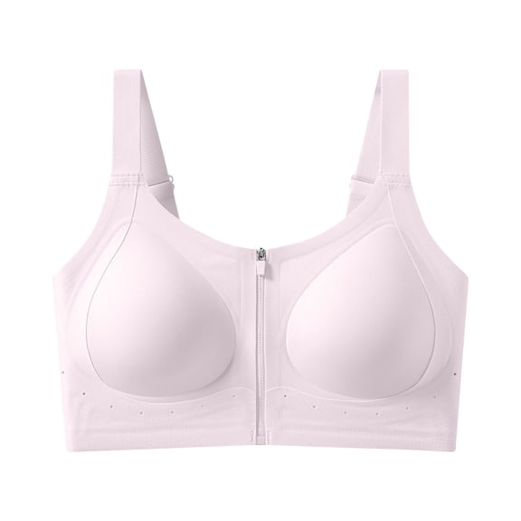Xdegoge Front Closure Bras For Women Easy On/Off Front Zip Bra Wide Strap Wireless Support Bralette Breathable Full Coverage Underwear Or Post-Surgery, Maternity & Daily Use