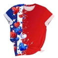 thumbnail image 5 of GERsome Women's 4th of July T-Shirt Short Sleeve Crewneck Tee American Flag Patriotic T-Shirt for Women Summer Loose Fit Pullover Tops S-5XL, 5 of 5
