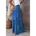 thumbnail image 6 of Kixjoy Maxi Skirts for Women Holiday High Waisted Maxi Skirts Floral Fashion A-Line Tiered Skirts Elastic Drawstring Flowy Lounge Tiered Maxi Skirts, Dark Blue XXL, 6 of 7