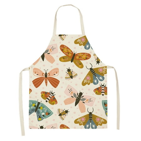 

1Pc Parent Adult The Family Kitchen Lovely Print Linen Family Aprons 230104