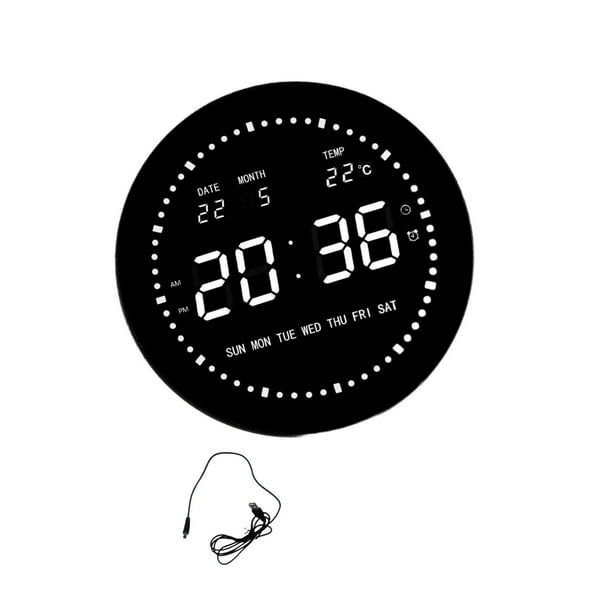 Reloj Digital LED Macarena despertador redondo calendario cronometraje preciso reloj de escritorio pared para vestíbulos escolares