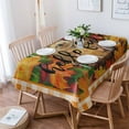 thumbnail image 4 of Fall Maple Leaves Rectangle Tablecloths 60x140,Thanksgiving Animal Buffalo Plaid Orange Table Cloth Table Cover Indoor/Outdoor Tabletop Decor for Wedding Holiday Party Dinner Baby Shower, 4 of 7