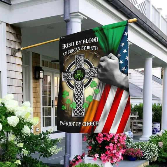 Irish By Blood American By Birth Patriot By Choice Flag - Garden Flag (11.5" x 17.5")