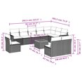 thumbnail image 2 of vidaXL Garden Sofa Set Black and Brown, 2 of 5
