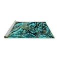 thumbnail image 2 of Ahgly Company Machine Washable Indoor Square Oriental Turquoise Blue Industrial Area Rugs, 5' Square, 2 of 4
