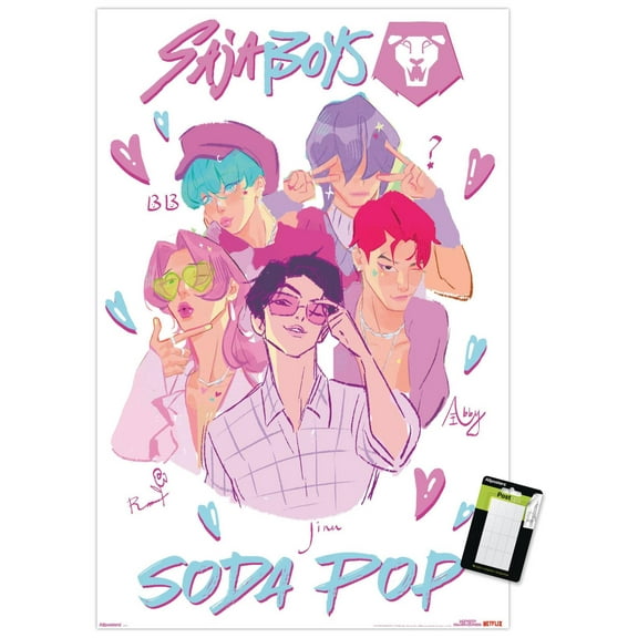Netflix KPop Demon Hunters (2025) - Saja Boys Soda Pop Wall Poster, 22.375" x 34"