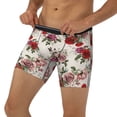 thumbnail image 3 of Xecao Rose Flowers Print Boxer Briefs for Men's Stretch Moisture-Wicking Underwear, Mid-Rise Classics breathable fabric, 3 of 7