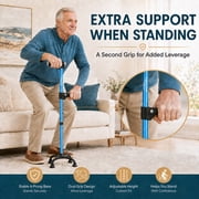 Healthbazaar Adjustable Lightweight Quad Cane for Women and Men, Blue