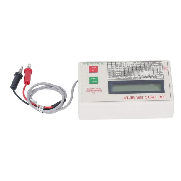 Capacitance Tester, Accurate Capacitor Meter LCD ESR Smart Shutdown Function Automatic for Electric Industry