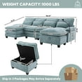 thumbnail image 5 of Homefun Chenille Modular U Shape Sectional Sofa With Chaise Lounge Storage Ottoman USB Phone Mount,Living Room, 5 of 10