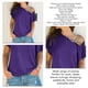 thumbnail image 5 of Camiseta informal, holgada, de manga corta y con hombros cruzados, talla S, elegante blusa morada de verano con hombros descubiertos para mujer, 5 of 6
