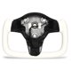 thumbnail image 2 of Volante Con Calefacción ANGGREK Napa Blanca para Modelo 3 2017-2021, 2 of 7