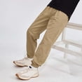 thumbnail image 3 of Summer Pants Casual Drawstring Solid Color Soft Boys Casual Pants for Boys Teens Summer Clothes (Khaki,15-16 Years), 3 of 8