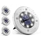 thumbnail image 1 of Paquete de 4 luces solares de suelo, 8 luces LED de disco con energía solar, iluminación de césped de paisaje impermeable para exteriores, para jardín, terraza, pasarela, camino de patio (wh, 1 of 4