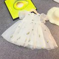 thumbnail image 4 of Gyratedream 1-6Y Toddler Little Girls Embroidered Puff Sleeve Lace Tulle Dress Tutu Princess Dresses, 4 of 6