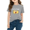 thumbnail image 2 of Girls T-Shirt Kids Cotton Graphic Tee | F is for Folder Educational Alphabet Top | Light Gray Short Sleeve Crew Neck Shirt,Size 5 T, 2 of 9