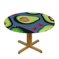 thumbnail image 3 of JEUXUS  Round Fitted Tablecloth Cartoon Avocado Round Table Cover with Elastic Edged,Wipeable Table Cloth for Indoor Outdoor Picnic Patio Fits Tables up to Diameter Round Tables, 3 of 7