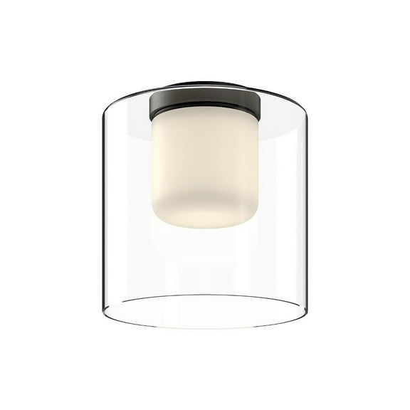FM53509-BK/CL-Kuzco Lighting-Birch - 13W LED Flush Mount-9.88 Inches Tall and 9.5 Inches Wide-Black Finish