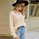 thumbnail image 2 of Gibobby Suéter de invierno para mujer, Suéter de manga larga con cuello redondo para mujer, de punto grueso, cálido, de gran tamaño(Blanco,M), 2 of 4