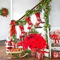 thumbnail image 5 of Lssam Artificial Poinsettia Bushes, Silk Poinsettia Flowers - 5 Heads Red Poinsettia Stems for Christmas Tree Decor, Festive Table Centerpiece Holiday Home Decoration, 5 of 7
