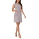 thumbnail image 2 of Vestido de tweed para mujer, elegante vestido de cuadros sin mangas, vestido mini de primavera y verano, casual de negocios, color rosa y blanco, 2 of 6