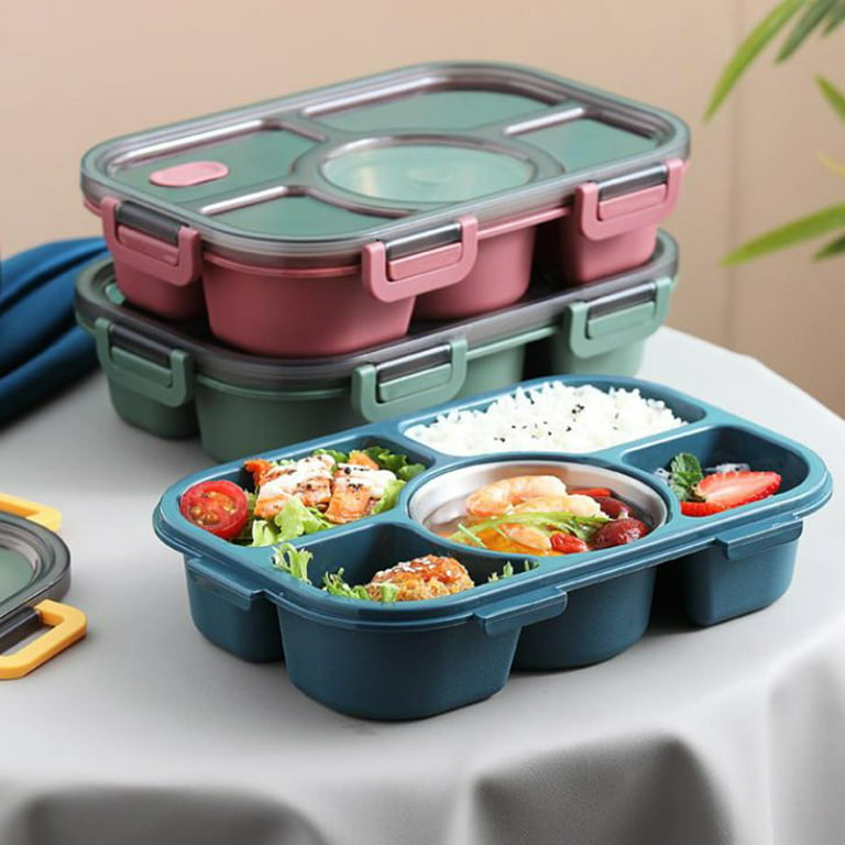 Five-Grid Lunch Box Portable Microwaveable Lunch Box Student Lunch Box