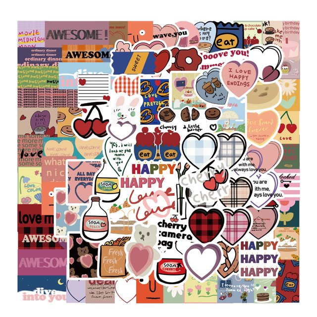 100PCS Original Cute Cate Bears Snack Pegatinas De Cuenta De Mano De Tamaño Pequeño Para Equipaje , Funda Para Teléfono , Portátil , Para Regalo Para Niños