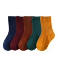 thumbnail image 1 of 5 par/lote otoño invierno alto elástico simple niños calcetines coreano algodón rayas Color sólido alfabeto niños niñas calcetines 1-12 Y Tan Jianjun  unisex, 1 of 2