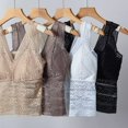 thumbnail image 2 of Chaleco de encaje para mujer, de primavera y verano, con escote en V, largo medio, espalda cruzada, ropa exterior, parte inferior que combina con todo, 2 of 6