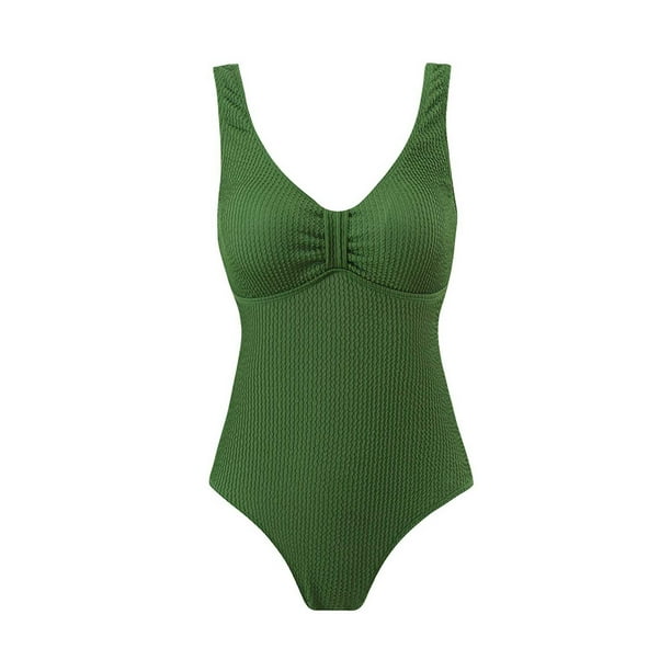 Trajes de baño de una pieza para mujer Traje de baño de color sólido de moda para mujer Traje de baño sin espalda Traje de baño para mujer