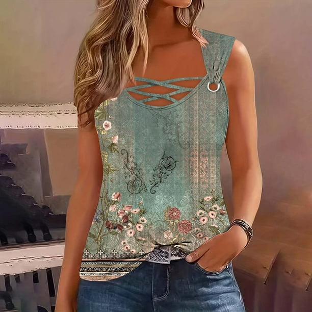 Puntoco Camisetas sin mangas ajustadas para mujer Camiseta sin mangas de color liso para mujer Camiseta sin mangas holgada