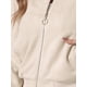 thumbnail image 5 of CHAQUETA DE MUJER INSPIRE CHIC, CORTA DE SUEDE SINTÉTICO, CON CUELLO ALTO, CIERRE DE CREMALLERA, ESTILO BIKER MOTO BOMBER, TALLA XS, BEIGE, 5 of 6
