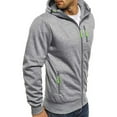 thumbnail image 2 of Men's Sherpa Lined Fleece Hooded Jacket Plain Long Sleeve Zip Up Hoodie Sweatshirts with pockets, 2 of 4