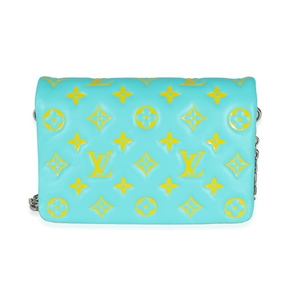 Pre-Owned Louis Vuitton Menthe Jaune Monogram Embossed Lambskin Pochette Coussin