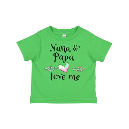 

Inktastic Nana and Papa Love Me- Heart Grandchild Gift Toddler Boy or Toddler Girl T-Shirt