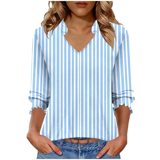 Camisetas Casuales de Mujer Camiseta de Verano de Manga Cuarta con Estampado, Longitud Regular, Manga Corta para Diarios Y Viajes