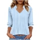 thumbnail image 3 of TaTaai Women‘s Fashion V Neck 3/4 Sleeve Blouse 2026 Summer Casual Print Tee Loose Fit Soft Daily Top Stretchy Polyester Tunic Spring Outfits Gift, 3 of 6