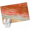 thumbnail image 2 of Rectangle Area Rug 2x3ft, Gradient Orange Ocean Beach Wave Non-Shedding Washable Area Rug, Abstract Seaside Sea View Artwork Non Slip Low-Profile Rugs for Living Room, Bedroom Dining Room, 2 of 9