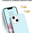 thumbnail image 3 of Compatible with iPhone 13 Case, Liquid Silicone Soft Gel Rubber iPhone 13 Phone Case Slim Fit Cover with Microfiber Lining Shockproof Protective Phone Cases for iPhone 13 6.1 inch, Sky Blue, 3 of 15