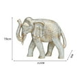thumbnail image 4 of CarpNettore Nordic Creative Metal Leaf Sculpture Abstract Ornament and Rustic Animal Statue Hand Carved Wooden Elephant Figurine for Home Table Party Decor, 4 of 8