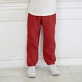 thumbnail image 2 of JUMEYU Summer Linen Pants for Boys School Uniform Pants Elastic Waist Drawstring Straight Leg Casual Beach Trousers Pockets 12M-8T (Wine,18-24 Months), 2 of 6