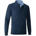 thumbnail image 6 of SPEEDRUN Men's Golf Polo Shirts Casual Business Long Sleeve Polo Shirt for Men Moisture Wicking Dry Quickly Cationic Tennis Golf T-Shirts Navy M, 6 of 10