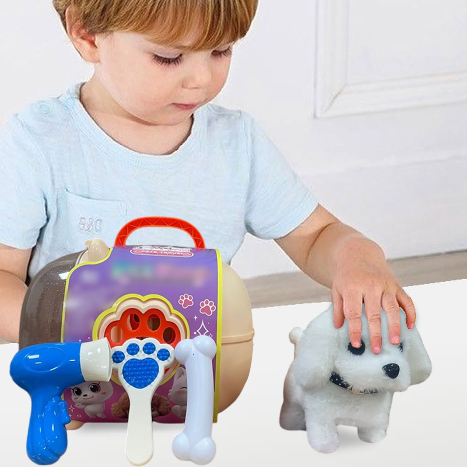 2026 Realistic Robotic Dog Cat Rabbit Toy Electronic Pet That Walks Barks Meows Wags Tail Interactive Plush Robot Animal Birthday Gift for K-ids Easter Present Christmas Halloween