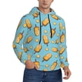 thumbnail image 2 of Rateoe Lemon Ice Cream Pattern Mens Hoodie, Pullover Hooded Sweatshirt, Kangaroo Pocket Hoodie Ideal for Daily Wear, Travel and Home-Medium, 2 of 7