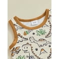 thumbnail image 5 of Suealasg Toddler Boys Summer Outfit Sleeveless Dinosaur Print Tank Top and Elastic Waist Shorts Sets 2Pcs Kids Baby Boys Hawaiian Beach Vacation Clothes, 5 of 9