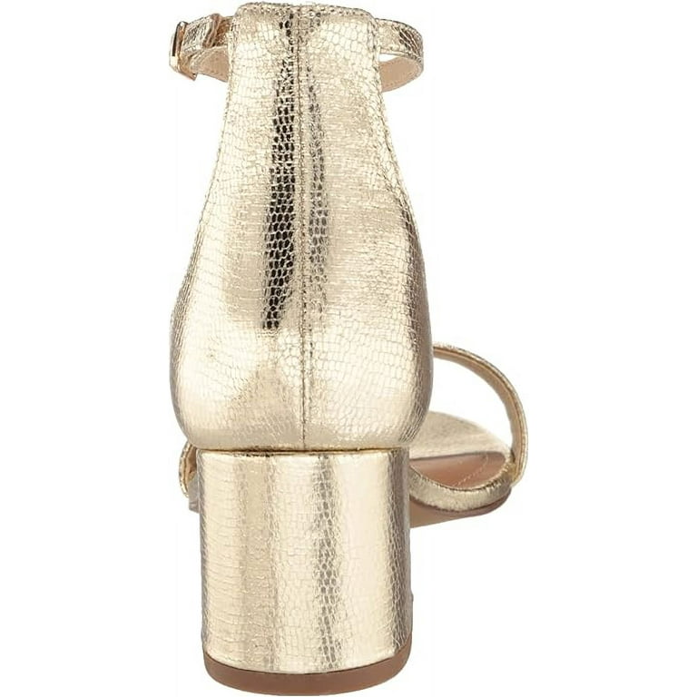 Steve Madden Irenee Gold Lizard Rounded Open Toe Ankle Strap