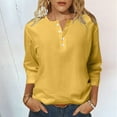 thumbnail image 2 of Summer Tops for Women Summer Shirts for Women Casual Turtleneck Long Sleeve Solid T Shirt T Shirt Long Sleeve Shirts Athletic Wear Woman Tops Pack Yellow L, 2 of 5