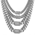 thumbnail image 2 of Cadenas cubanas de acero inoxidable de 10 a 18 mm de ancho, collares, cadena pesada para hombres, joyería, 18 pulgadas, 16 mm, código de producto 52727 18 pulgadas 16 mm, 2 of 5